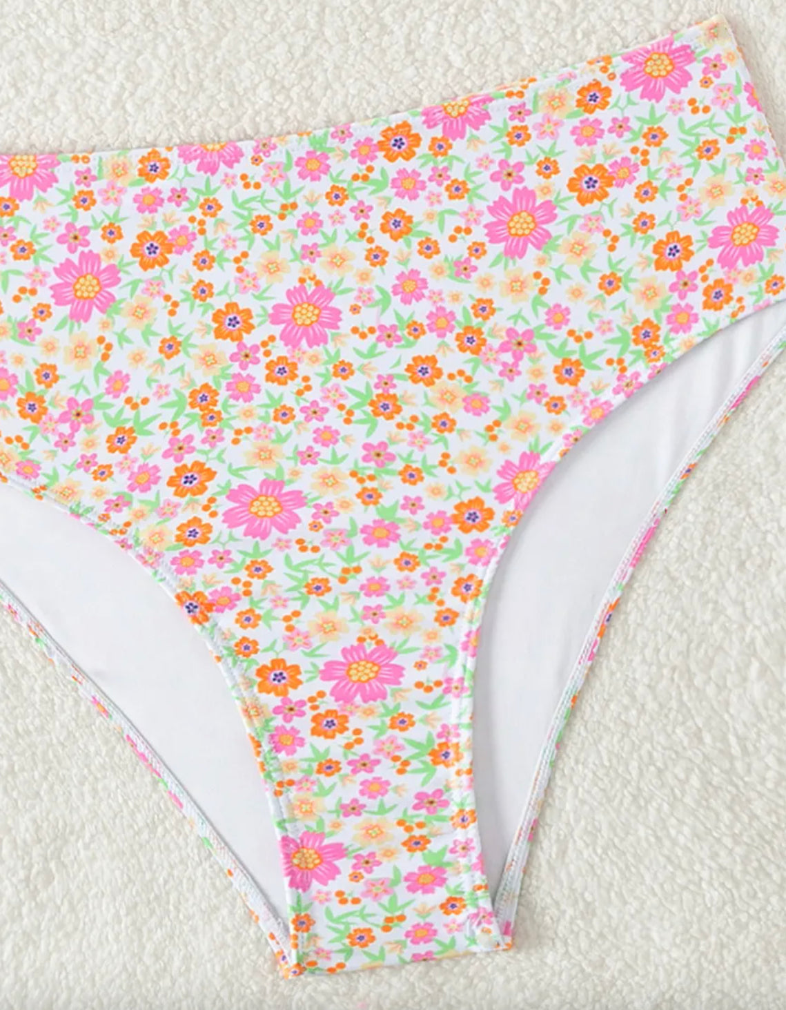 Bikini Taille Haute Femme Boho Blossom avec Motif Floral – Maillot de Bain Élégant et Confortable pour l'Été