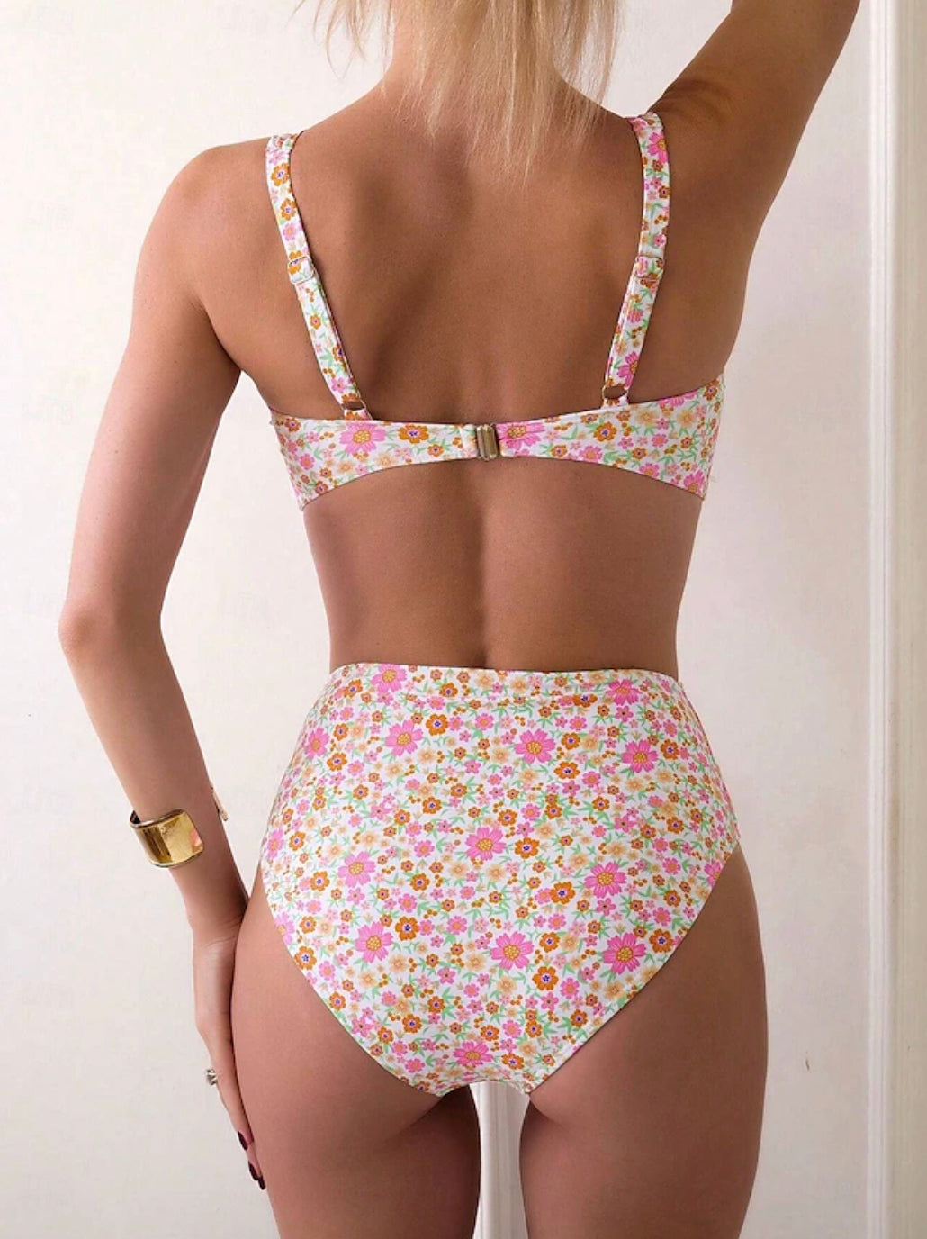 Bikini Taille Haute Femme Boho Blossom avec Motif Floral – Maillot de Bain Élégant et Confortable pour l'Été