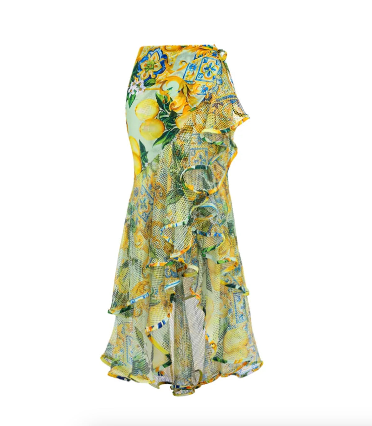 Women's Boho Blossom Swimsuit Set with Skirt and Lace Details – Floral and Elegant for Summer