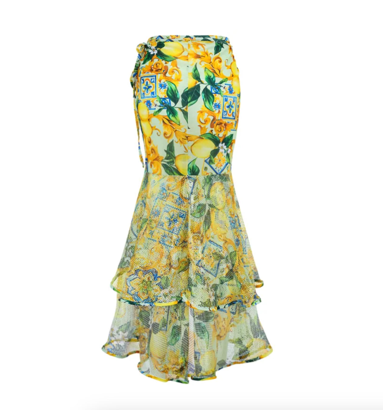 Ensemble de Maillot de Bain Femme Boho Blossom avec Jupe et Détails en Dentelle – Floral et Élégant pour l'Été