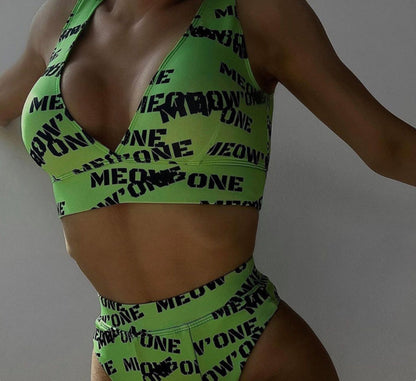 Boho High-Waisted Split Bikini for Women – Vibrant Graphic Print, Chic Women's Swimsuit for Summer