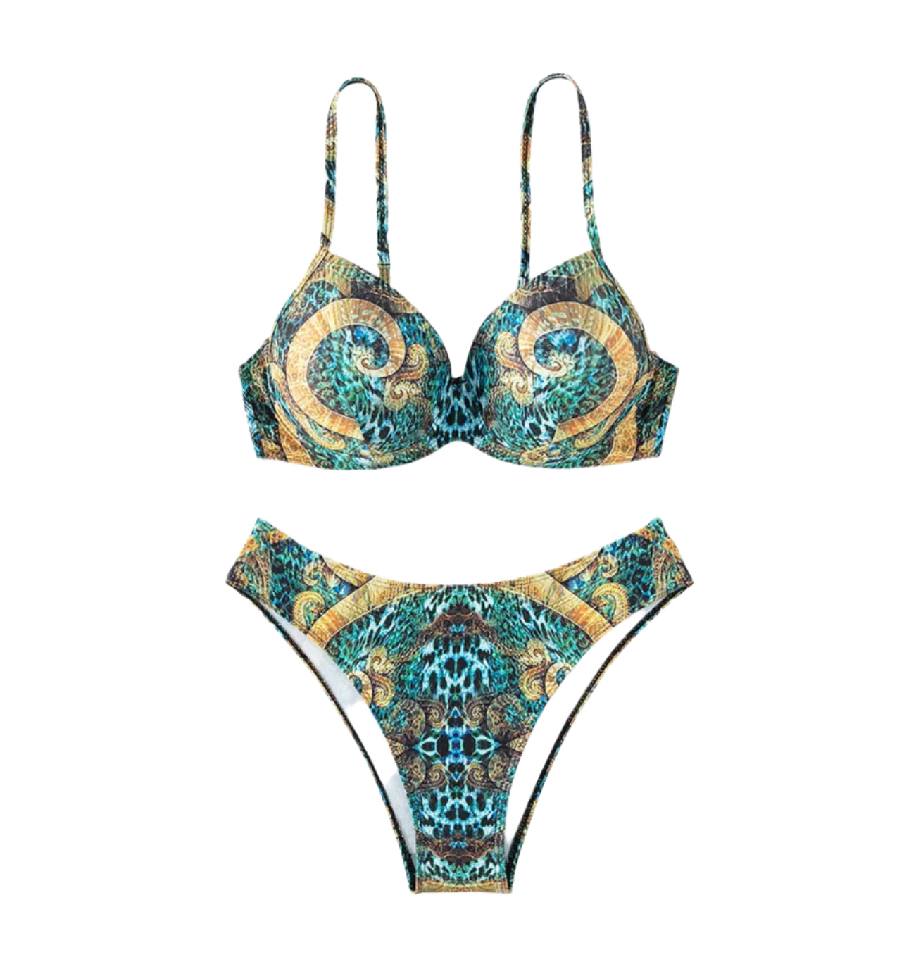 Bikini Tribal Totémique Femme – Maillot de Bain Sexy Imprimé Animal, Confortable et Élégant, Tailles S à XL