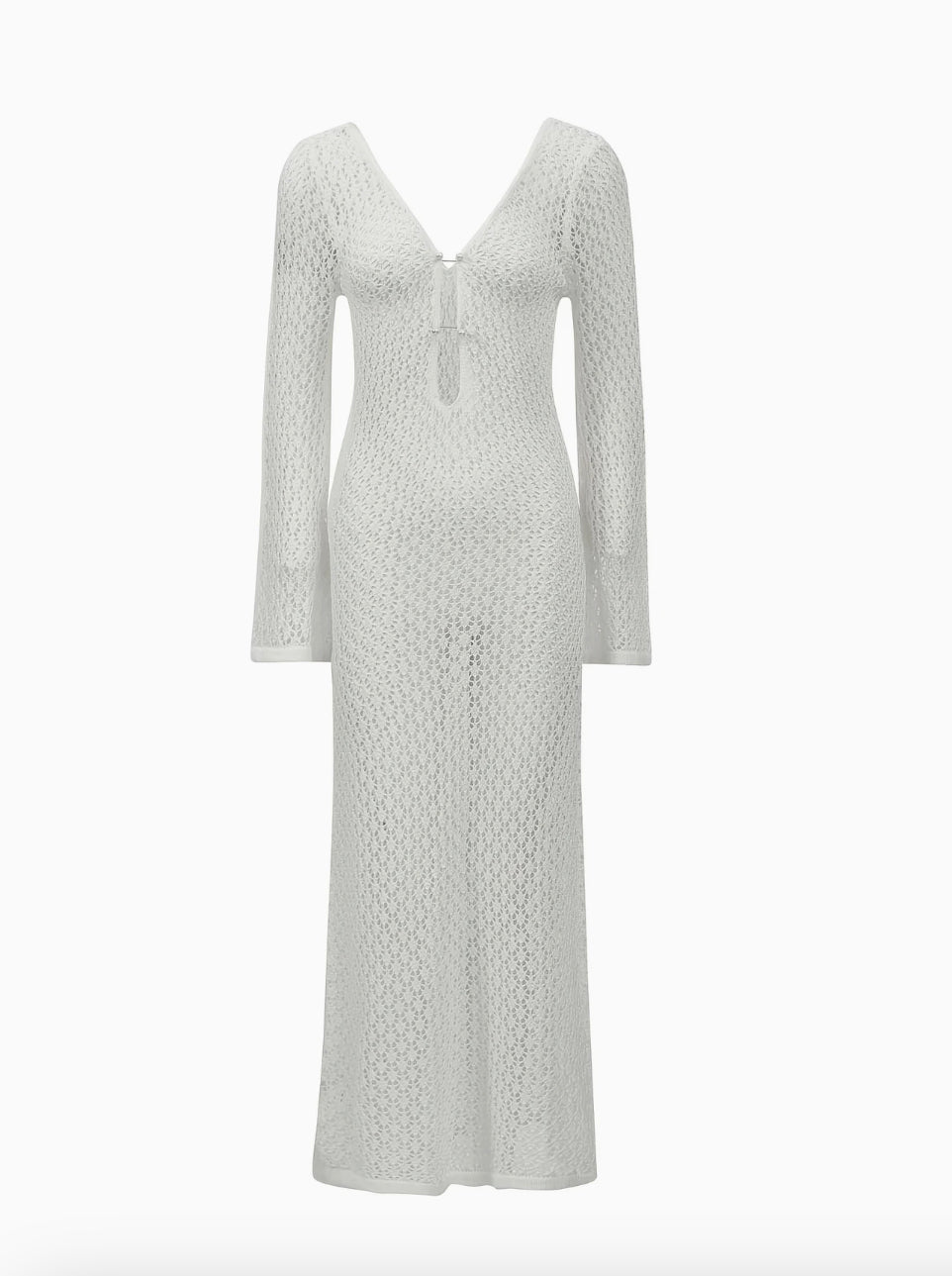 Robe de Soirée Longue Chic en Jersey avec Découpes Audacieuses et Col en V – Élégante et Sexy pour Femmes