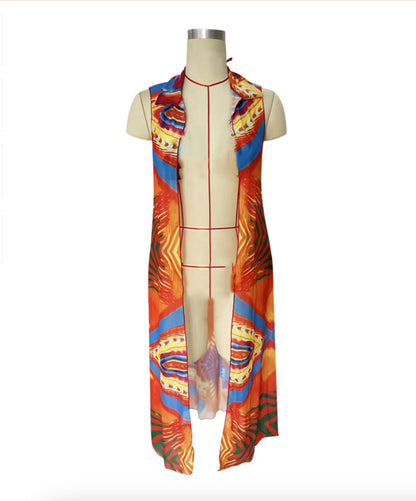 Printed Three-Piece Bikini Set for Women – Elegant and Colorful Boho Swimsuit, Quick-Dry Fabric, Sizes S to XL