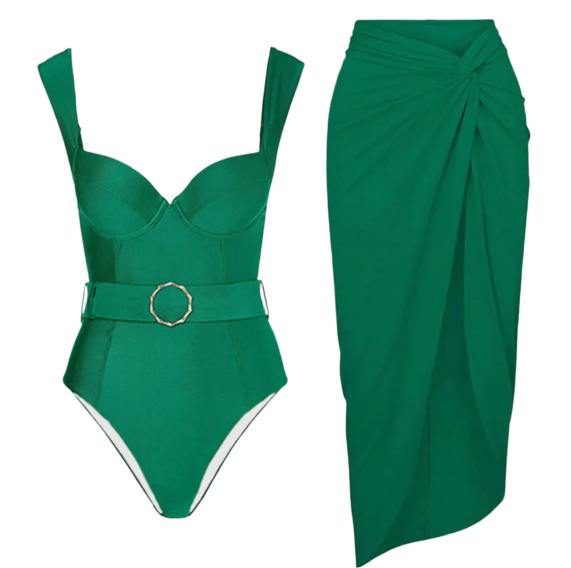 Women's One-Piece Boho Slim Swimsuit with Twisted Details – Comfortable Polyester Fabric and Quick Drying