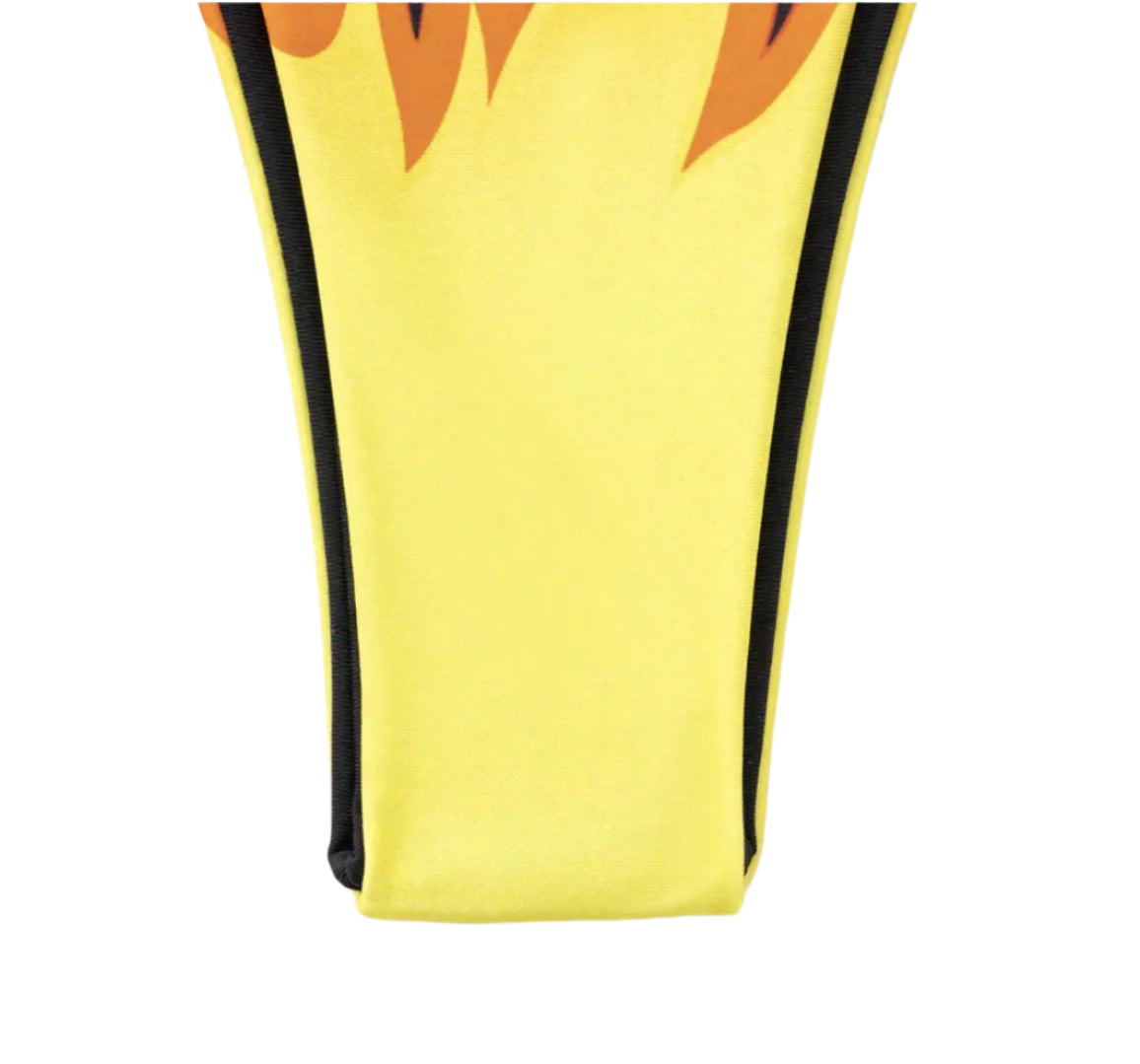 Bikini Boho Femme Imprimé Flamme – Maillot de Bain Deux Pièces Éclatant pour l'Été, Tissu Léger et Flatteur