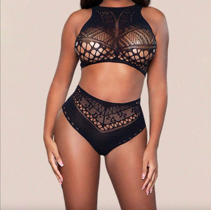 High Waist Women's Bikini with Bold Cutouts - Elegant and Comfortable Swimsuit for Beach and Pool