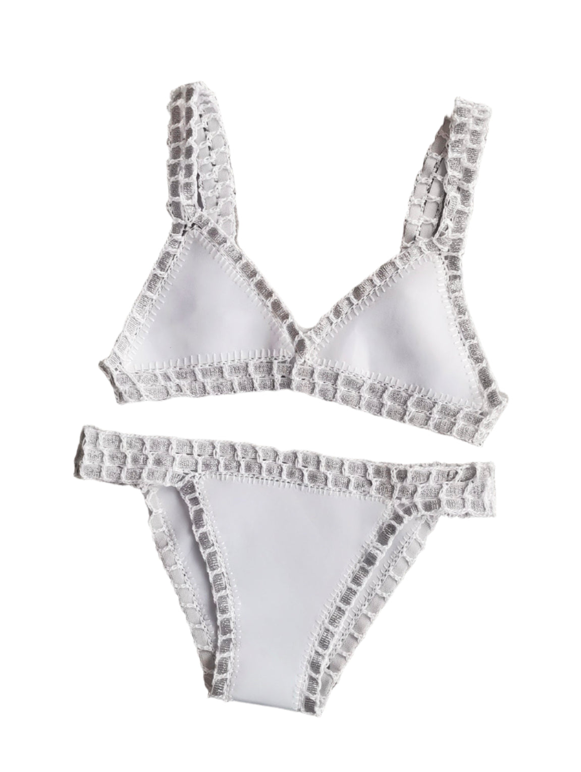 Ensemble de Maillot de Bain Femme en Bikini Triché à la Main – Style Boho Chic, Imprimé Unique en Polyester Premium