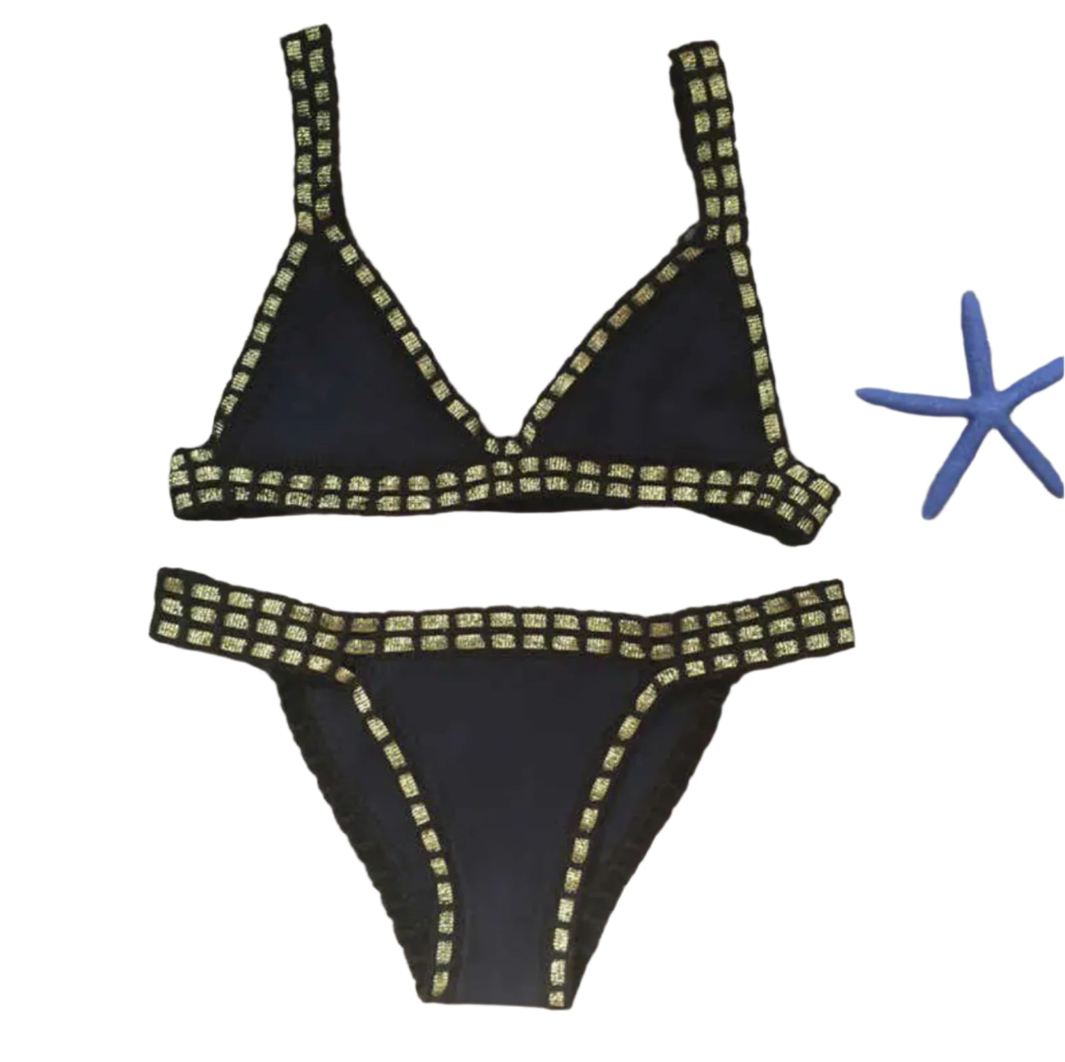 Ensemble de Maillot de Bain Femme en Bikini Triché à la Main – Style Boho Chic, Imprimé Unique en Polyester Premium