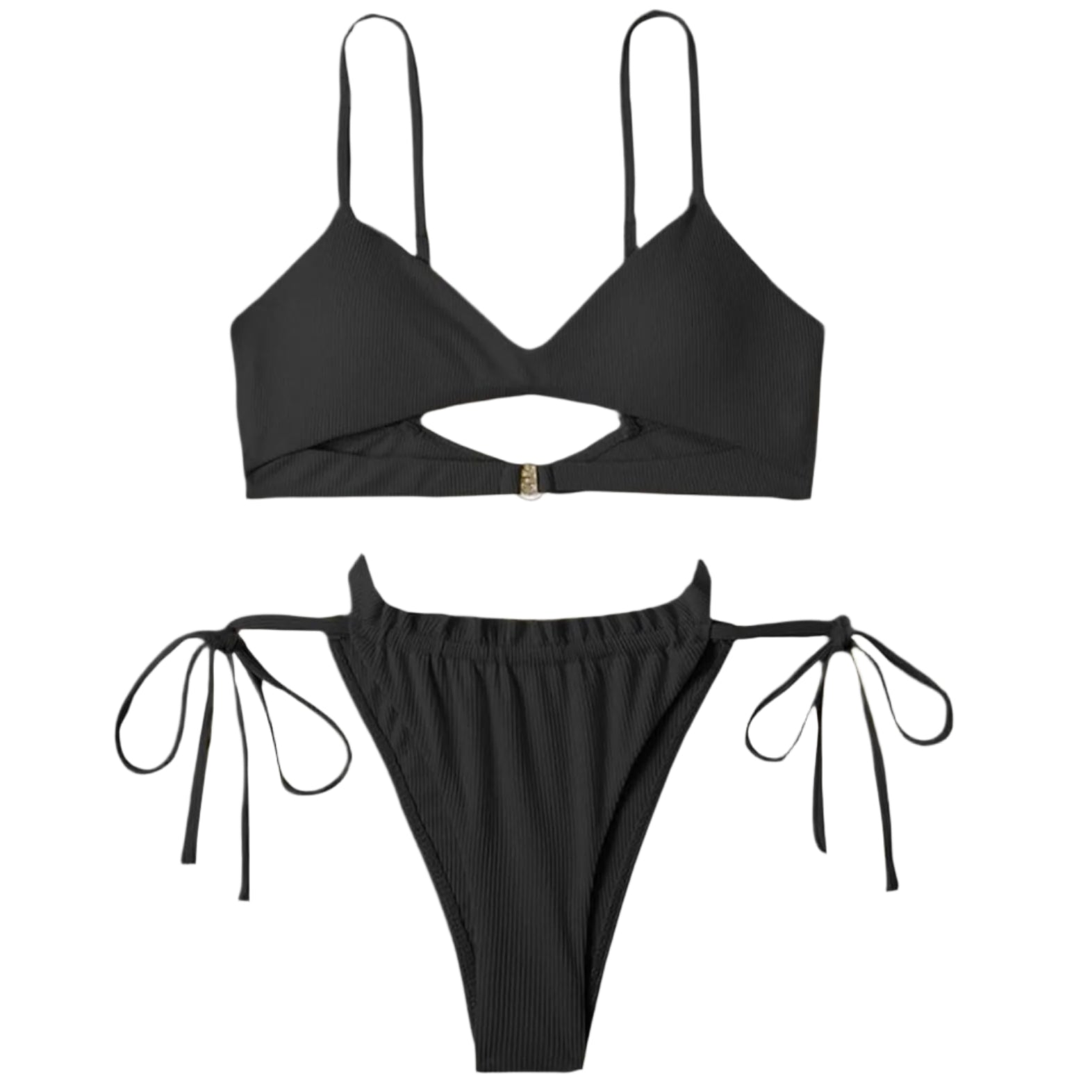 Bikini Détail Anneau Femme avec Découpes Sensuelles – Maillot de Bain Boho Élégant pour Plage