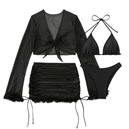 Women's Boho Swimsuit with Halter Top and Bikini Bottom – Elegant and Comfortable for the Beach