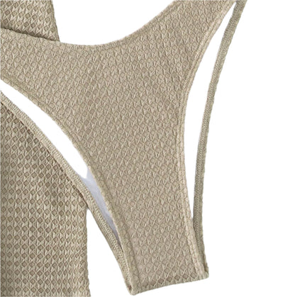 Elegant Women's Three-Piece Swimsuit Set – Bikini Top and Plus Size Cover-Up, Summer Style