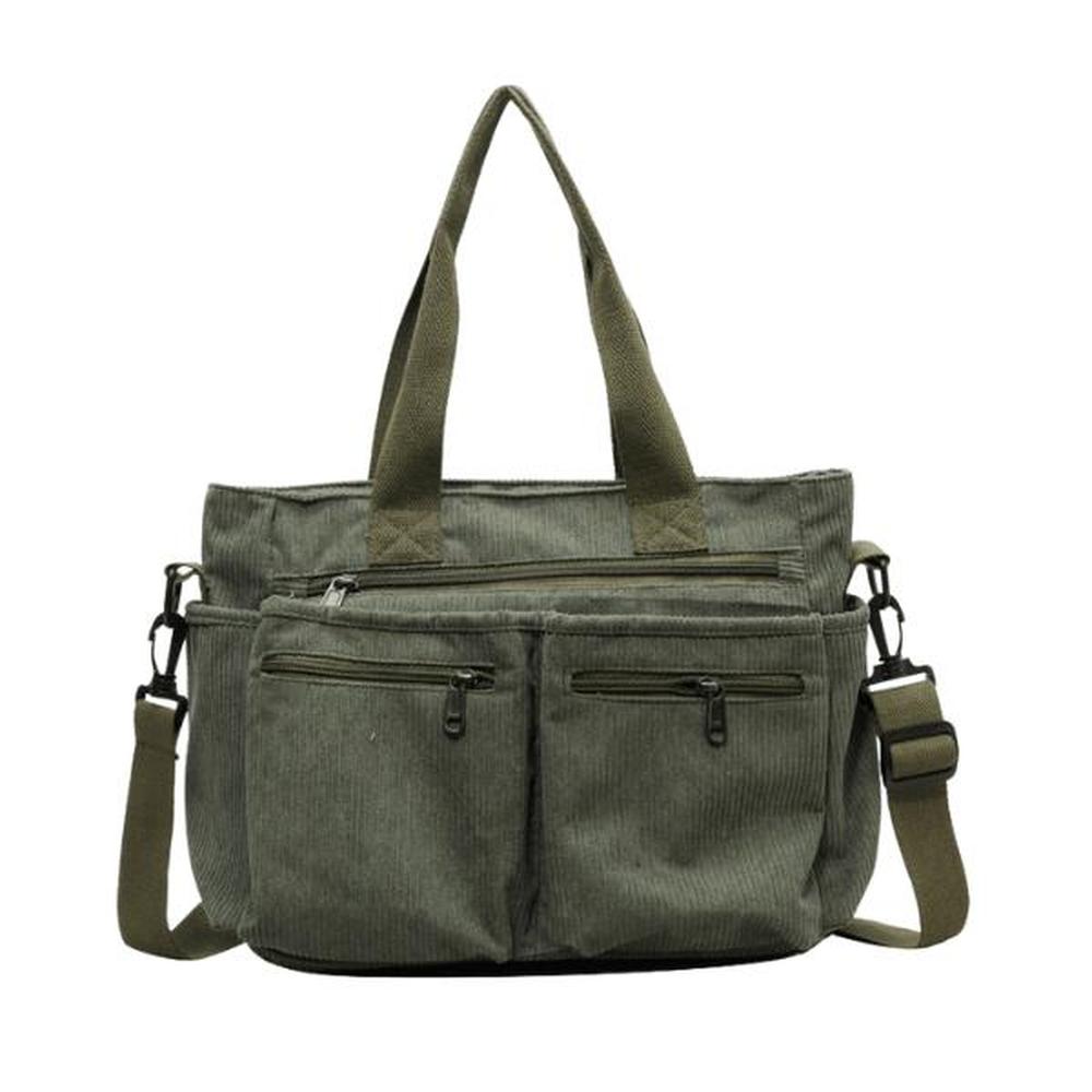 Sac à Bandoulière en Velours Souple pour Femmes – Grande Capacité, Poches Pratiques, Design Multifonctionnel, Idéal pour Sorties et Voyages