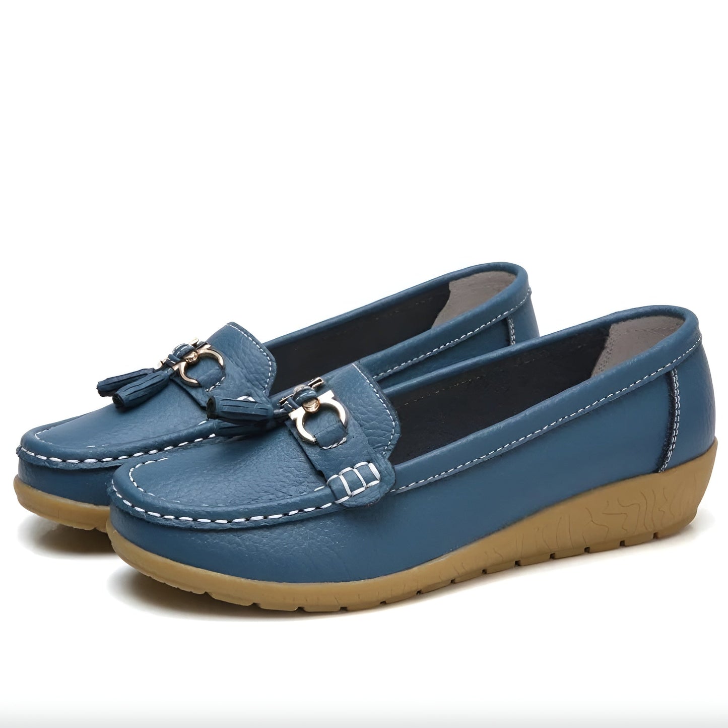 Men's Black Moccasins Size 42 Soft Comfortable Leather