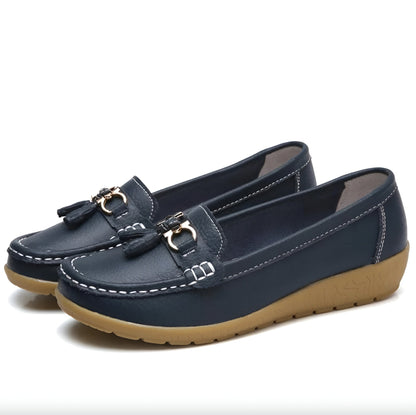 Men's Black Moccasins Size 42 Soft Comfortable Leather