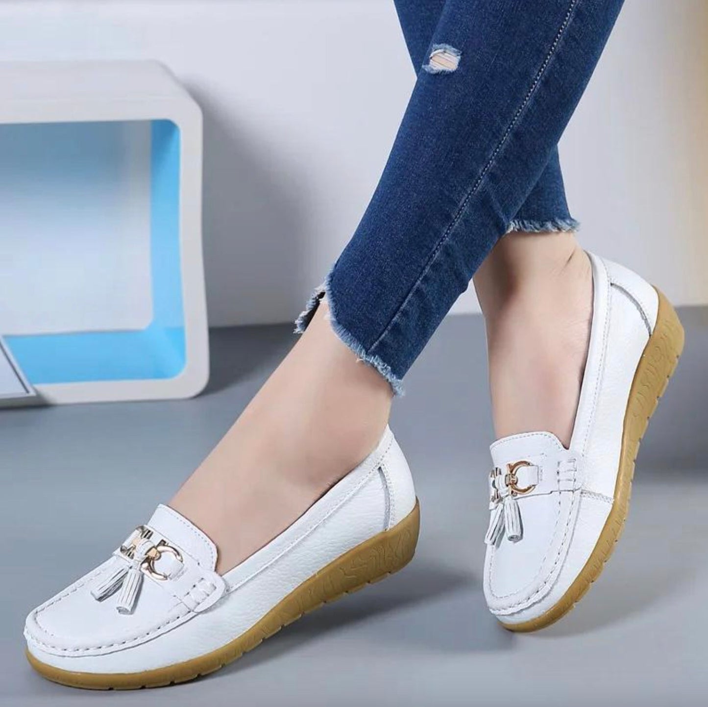 Men's Black Moccasins Size 42 Soft Comfortable Leather