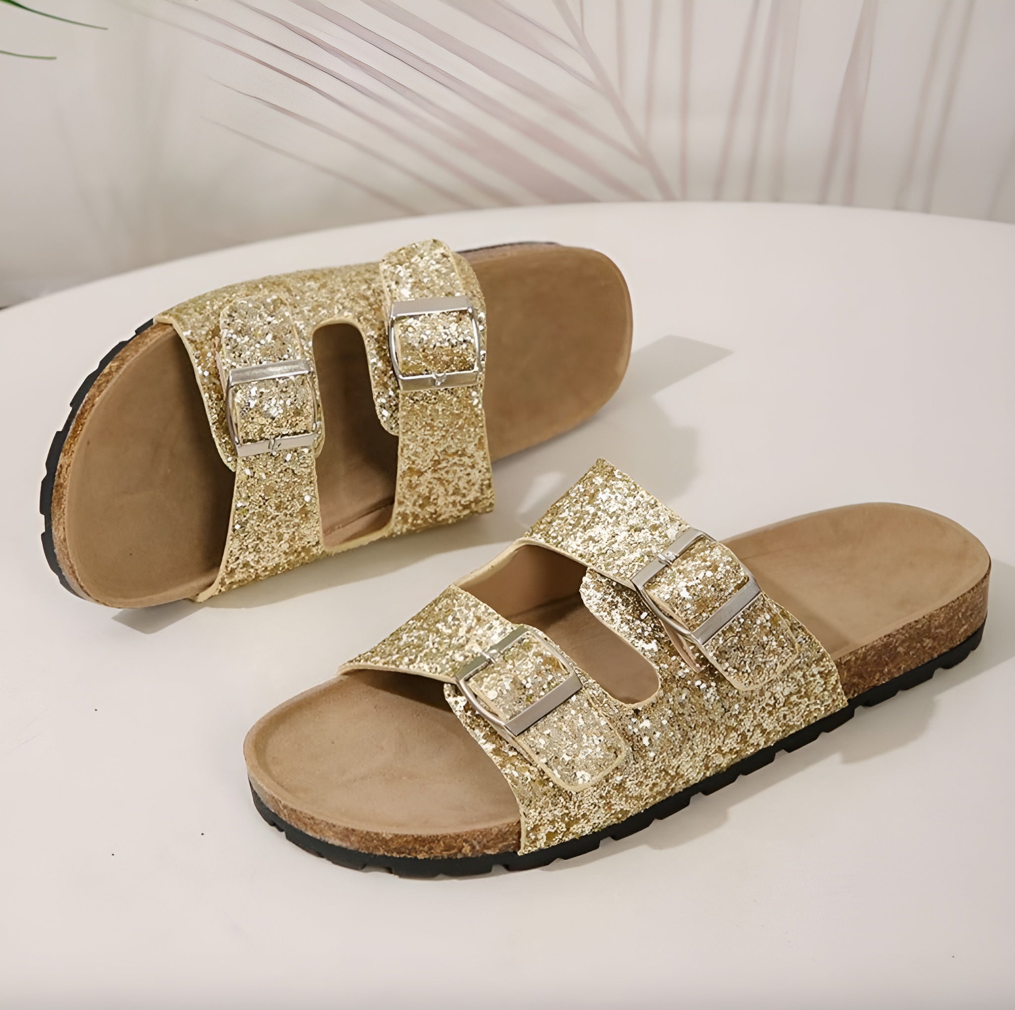 Sandales Femme Pailletées Argent Taille 38 Synthétique