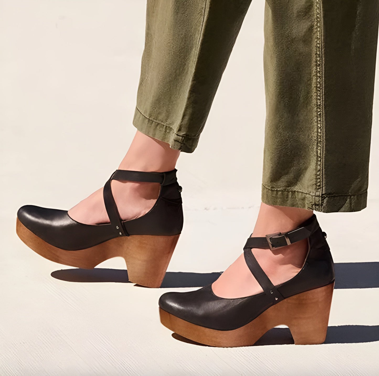 Women's Beige Wedge Shoes Size 38 Faux Leather Chic