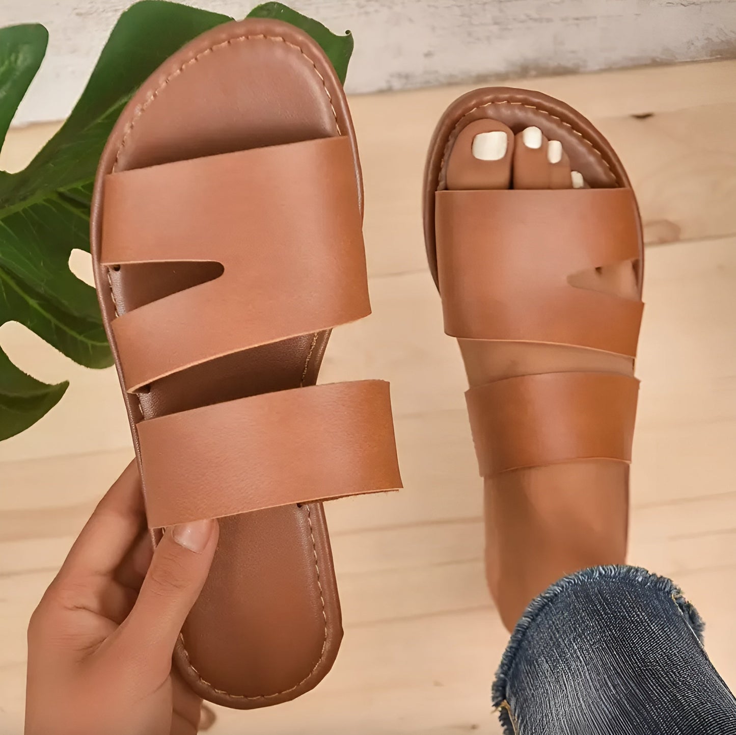 Women's Black Sandals Size 38 Synthetic Minimalist Summer Comfort