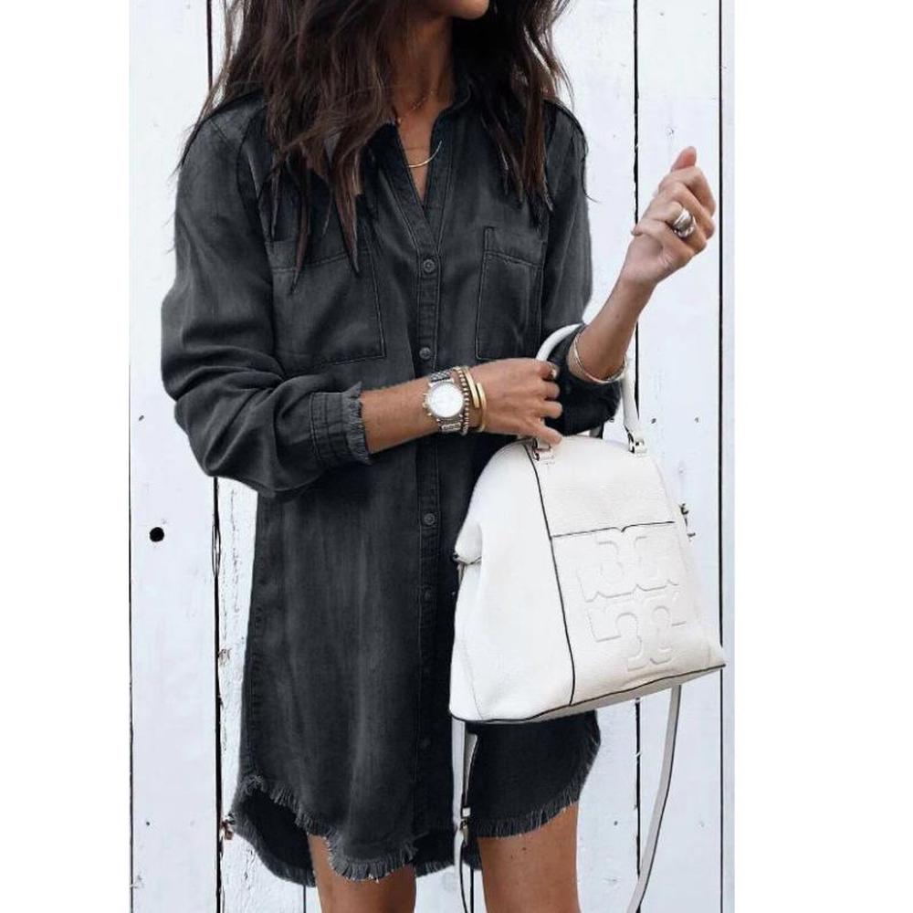Robe Longue en Jean Femme Élégante et Confortable – Robe Denim Polyvalente pour Toutes les Occasions