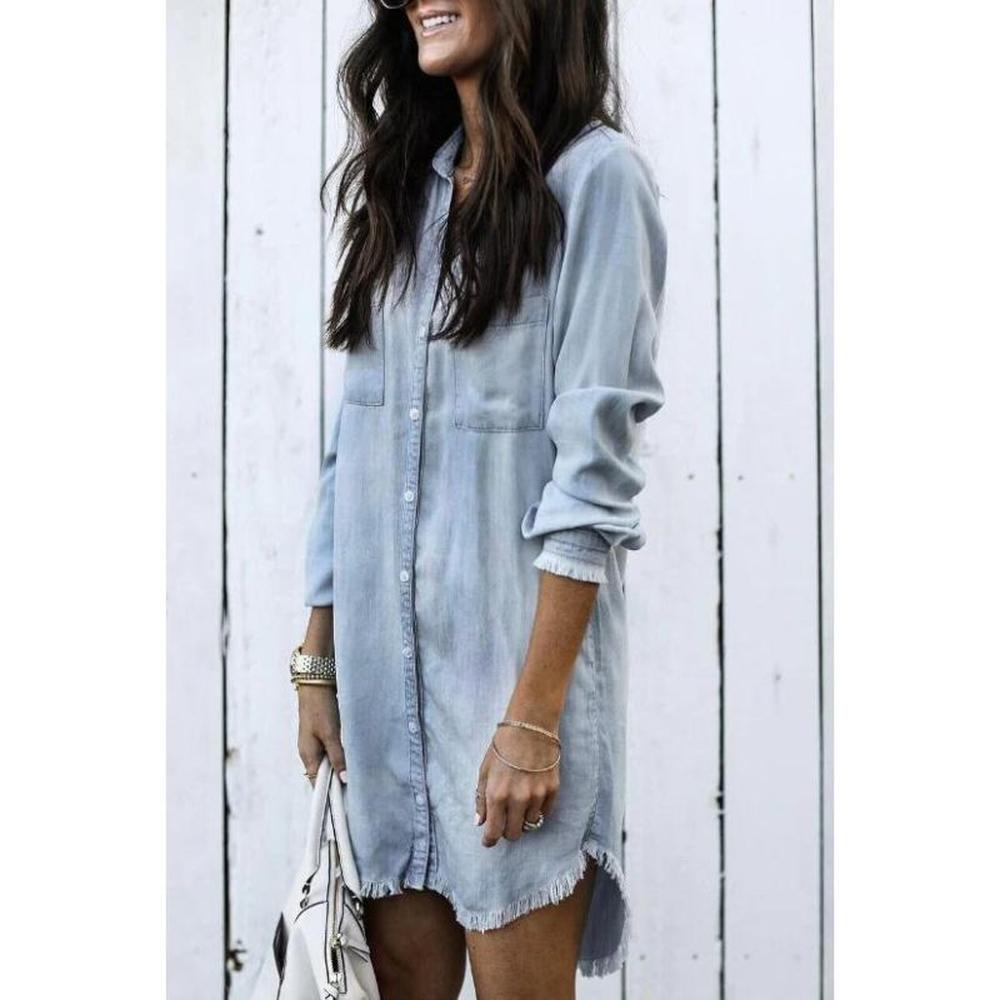 Robe Longue en Jean Femme Élégante et Confortable – Robe Denim Polyvalente pour Toutes les Occasions